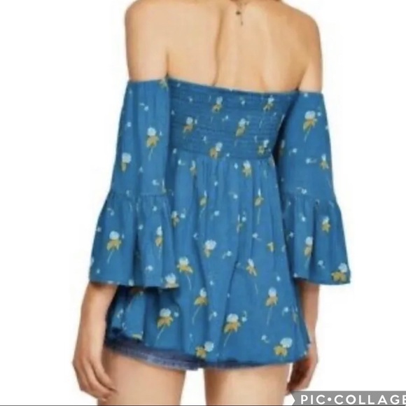 NWT Free People Small Lana Off the Shoulder Tunic in Mermaid Combo - Picture 3 of 12